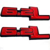 YUGEYE 2X 6.2L Emblems Engine Name 3D Metal Badge Aluminum