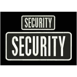 security embroidery Patches 4x10 and 2x5 hook on back