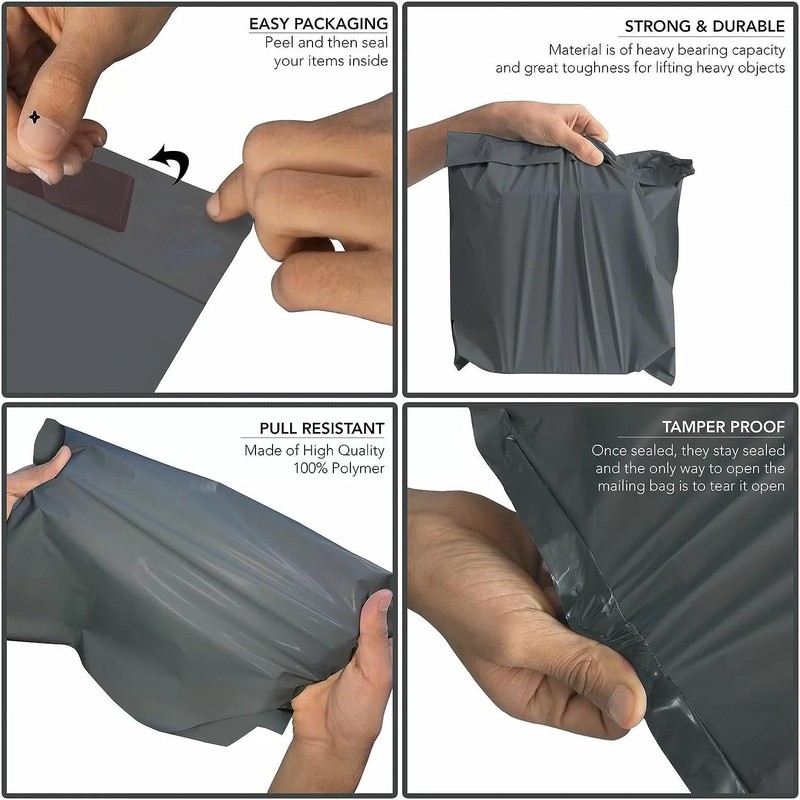 Efforias - 60 Mixed Mailing Postal Self-Seal Closure Plastic Bags