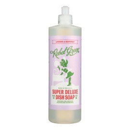 UD_Rebel Case of 4 Deluxe 16 Fl Oz Dish Soap Green with Lavender and Grapefruit Premium Dishwashing Detergents