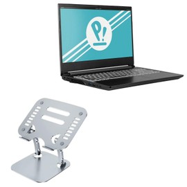 BoxWave Stand and Mount Compatible with System76 Gazelle (17 in) - Executive VersaView Laptop Stand, Ergonomic Adjustable Metallic Laptop Stand - Metallic Silver