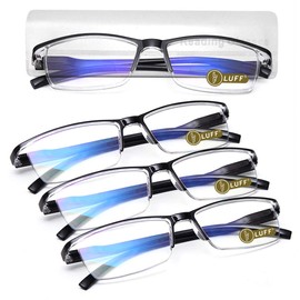 LUFF 4Pcs Anti-Blue-ray Reading Glasses Portable Ultra-Light Readers(4.0X)