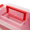 JUXYES 3-Tiers Stack Carry Storage Box With Divided Tray, Transparent