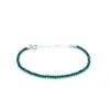 Damenarmband Grüne Jade Naturstein 2 mm dick 925er Sterlingsilber verstellbar