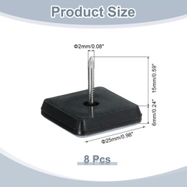 sourcing map 8Pcs Nail on Furniture Sliders, 1"(25mm) Square Furniture Glides Sliders, Chair Furniture Glides Pads, Chair Leg Protector Pads Furniture Pads for Sofas, Cabinets, Light Blue