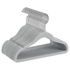 SONGMICS Baby Hangers 30 Pack, Kids Hangers for Closet, 11.8 x 8.1 Inches, Silver 360° Swivel Hooks, Space-Saving Clothes Hangers, Velvet Hangers for Nursery, Non-Slip, Dove Gray UCRF027G30