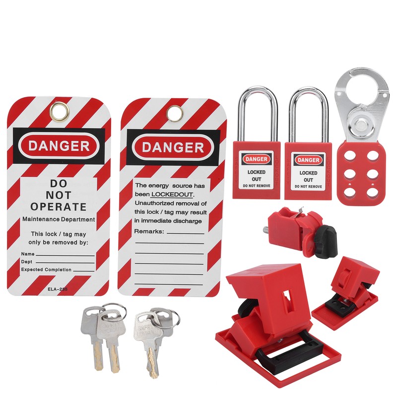 Safety Lockout Tagout Kit Lockset Fitting Tools Multifunctional Portable with