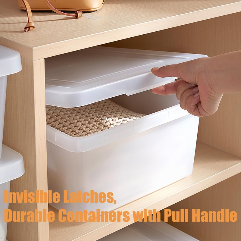 Sgoostood 15 QuartStackable Plastic Storage Bins with Lids,Container to Organize