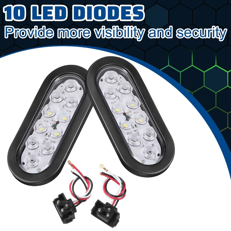 Yexiya 12 Pack Oval LED Trailer Light Kit - 10