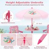 HOMGX Kids Picnic Table with Umbrella, Kids Outdoor Table with