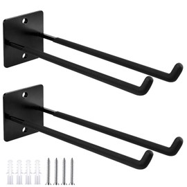 DaisyInner 2 Set Kayak Paddle Holder Garage Metal Paddle Rack Wall Mount Garage Oars Holder Hold up to 6 Paddles for Kayak, Board, Canoe, Dragon Boat Paddles, with Bags & Screw Kits, Black