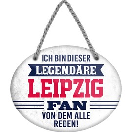 schilderkreis24 Tin Sign Funny Saying Decorative Item Sport Club Gift Idea Men Club Football (Ich bin dieser legendäre Leipzig Fan 18x14cm)