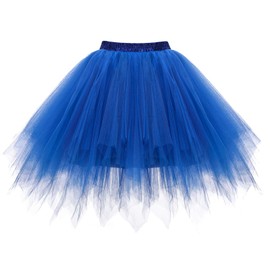 bbonlinedress Mini de la mujer clásico patticoat Tutu Capas Multicolor burbuja falda, Azul real