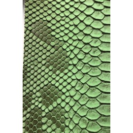 New Creations Fabric And Foam Inc Green/black Faux Viper Snake Skin Vinyl-faux Leather-3D Scales-sold By The Yard.
