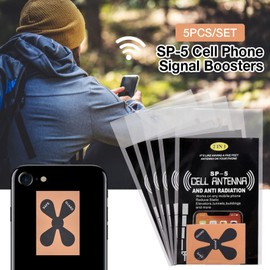 5PCS Cell Phone Signal Enhancement Stickers, Cell Phone Signal Booster with Radiation Protection to Improve Phone Signal for Outdoor Hiking