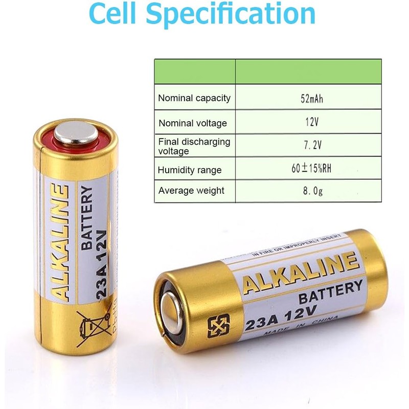 LiCB A23 12V Alkaline 23A Batteries (10-Pack)