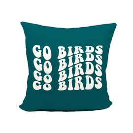 Mancheng-zi Trendy Groovy Go Birds Football Pillow Covers,Football Throw Pillow Covers 18x18,Football Fan Gifts,Football Pillows,Football Gift（Green