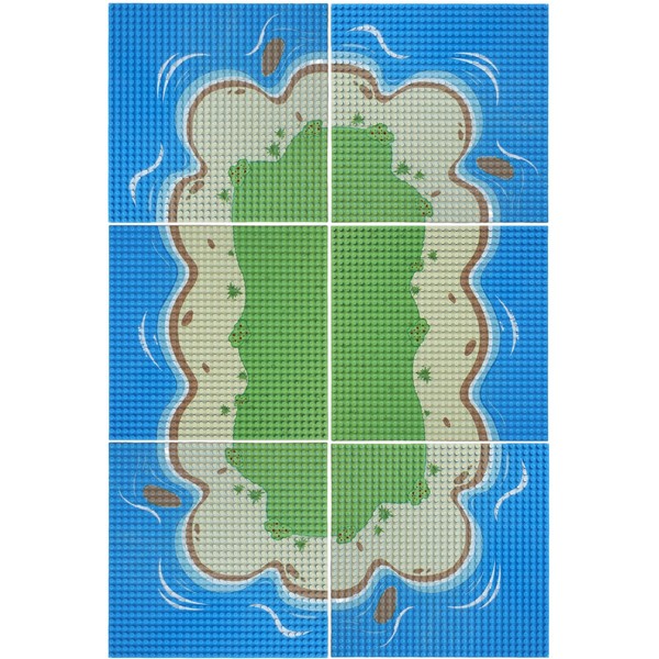 HUIZDQ Pack of 6 Island Base Plates, Building Blocks, Compatible