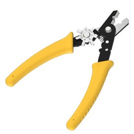 Temolink Wire Stripper, Improved Adjustment for Stripping 0.75-6 mm, Cable Stripper for Electricians, Multifunctional for Cutting Cables, Cuttable for Copper Cables, Yellow