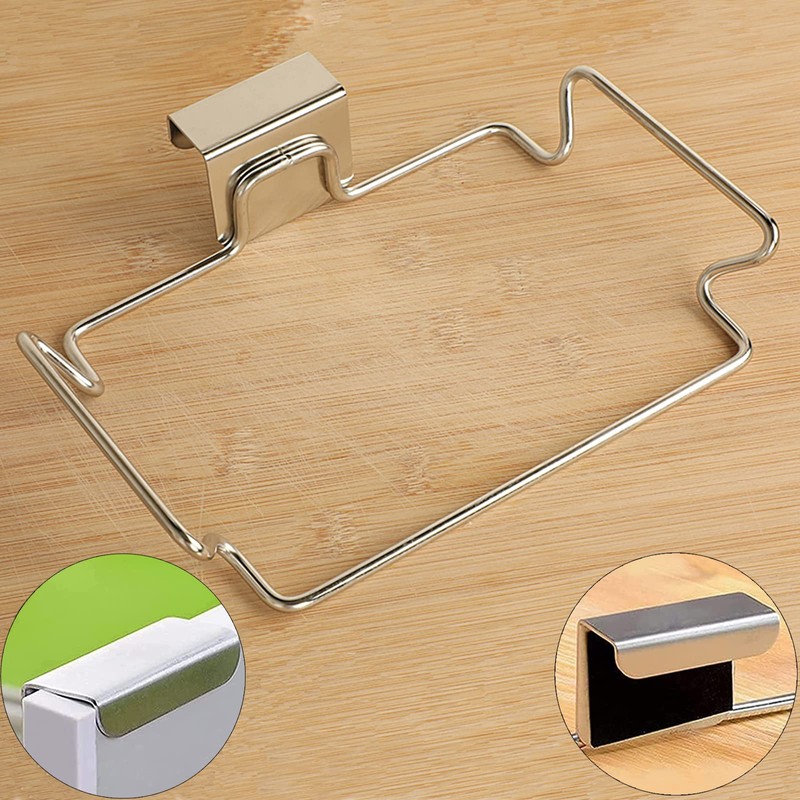 OYSIR Large Stainless Steel Trash Bag Holder for Kitchen Cabinets