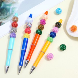 Classicseali 20pcs Bubblegum Beads, 16mm Shine Beads for Beadable Pens, Chunky Pen Beads for DIY Pens Keychain Making, Large Colorful Craft Beads for Kids, Jewelry Making & Crafts (Coloful)