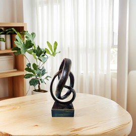 aboxoo Modern Abstract Mobius Band Statue Knot Sculptures Home Decor, Abstract Statues,Coffee Table Decor for Living Room,Office Desk Figurines and Kitchen Decorations(Bronze)