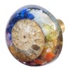 SUNYIK 4PCS 7 Chakra Ammonite Fossil Drawer Knobs with Screws,