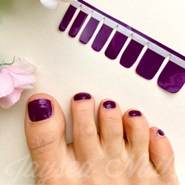 Jaysea Arts Pedicure Nail Wraps - Color Dark Plum Purple Street Polish Art, B4G1
