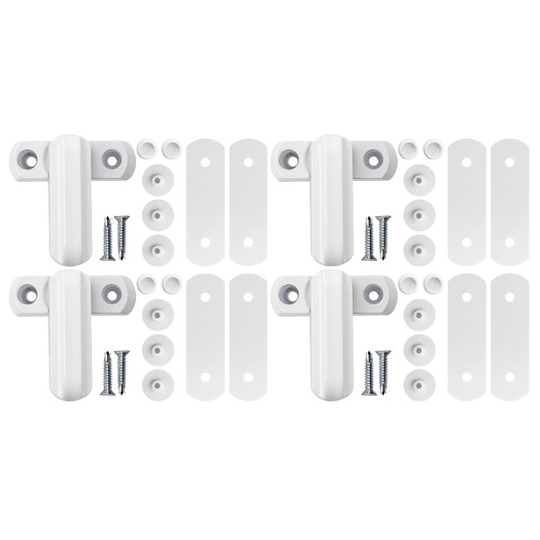4X Pieces White Sash Jammers Window Locks for Additional Security.