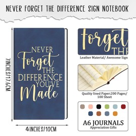 Fuutreo 10 Pcs Employee Appreciation Gifts Inspirational A6 Leather Journal Notebook Thank You Gift Bulk for Employees Coworker Team Staff Teacher Nurse(Never Forget)