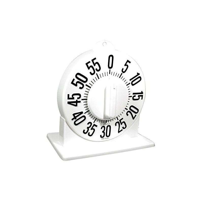 Tactile Long Ring Low Vision Timer with Stand - White