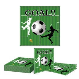 GlamRays Football Napkins Pack of 20 - Birthday Football Decoration for Children (33 x 33 cm)
