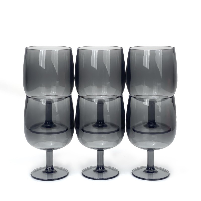 Yalin - Juego de 6 vasos apilables de plástico acrílico
