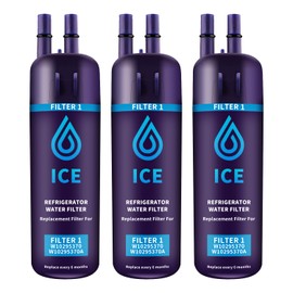 3 Pack W10295370a Refrigerator Water Filter Compatible with Whirlpool Water Filter 1,W10295370,EDR1RXD1,P4RFWB,Kenm0re 46-9081,Kenm0re 46-9930(Blue)