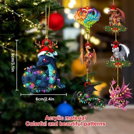 Gytera 2024 Christmas Ornaments for Tree Decorations- Dragon Hanging Acrylic Christmas Decorative Hanging Ornaments for Christmas Trees, Christmas Decorative Hanging Ornaments
