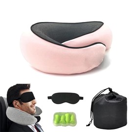 Travel Pillow,Travel Neck Pillow,Travel Pillows for Airplanes,Memory Foam Travel Pillow Neck Pillow for Traveling Suitable for Airplanes,Offices and Cars(Pink+Accessories)