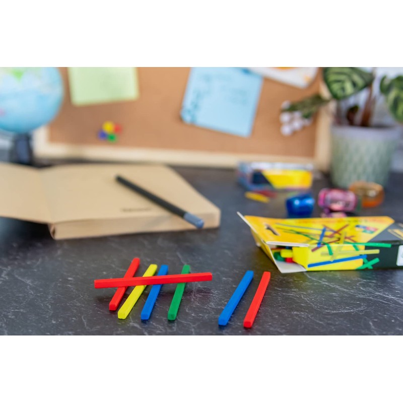 Idena 20101 Wooden Counting Sticks, Pack of 25, Assorted Colours,