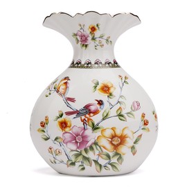 Magcolor Ceramic Vase for Home Decor, Unique Design Flower Vase, Living Room Decor Handmade Modern Porcelain Flower Vase- Decorative Colorful Vases for Pampas Grass-9.8 inch Tall.