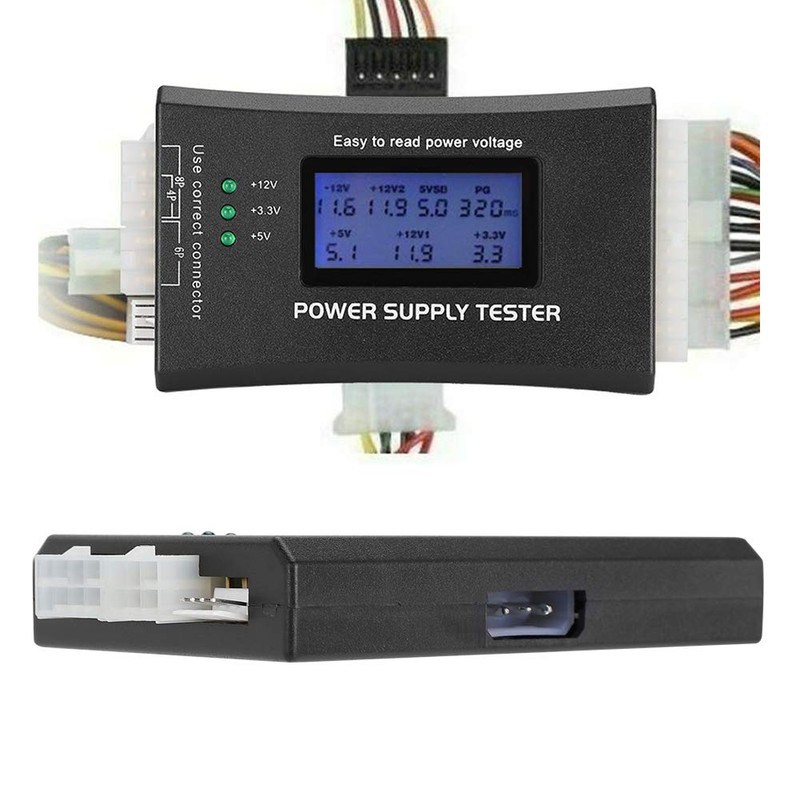 20/24 4/6/8 Pin Computer PC Power Supply Tester with LCD