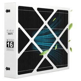 X6675 Air Filter 20x25x5 Merv 16 Healthy Climate Carbon Clean Air Filter Compatible with lennox X6675 and lennox HCC20-28,X6675 MERV16 Furnace Filter for lennox HCF20-16 HVAC System-1 Pack