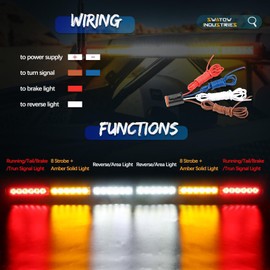 SWATOW INDUSTRIES 37 Inch Chase Lights Rear LED Chase Light Bar 37" UTV Strobe Lights w/Turn Signal Reverse Brake Running Light for UTV Can-Am x3 Polaris RZR Ranger SXS Off Road-RYWWYR