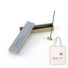 shesay Long Relaxing Incense, Pack of 40, Approx. 6.3 inches (16 cm), Jasmine with Handbag (End of the Day Incense, Brass Incense Holder, Made in Japan