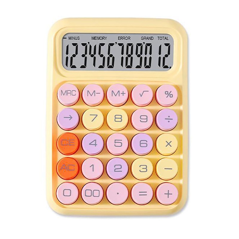 Silent Calculator Color Mechanical Key Calculator Battery Powered Electronic Calculating