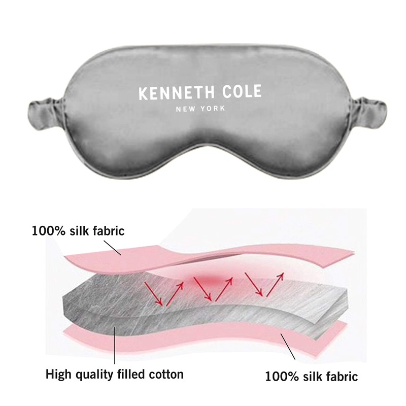 Kenneth Cole Satin Eye Mask with Elastic Band - Blocks