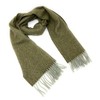 100% Baby Camel Hair Gents Winter Green Herringbone Tattersall Scarf