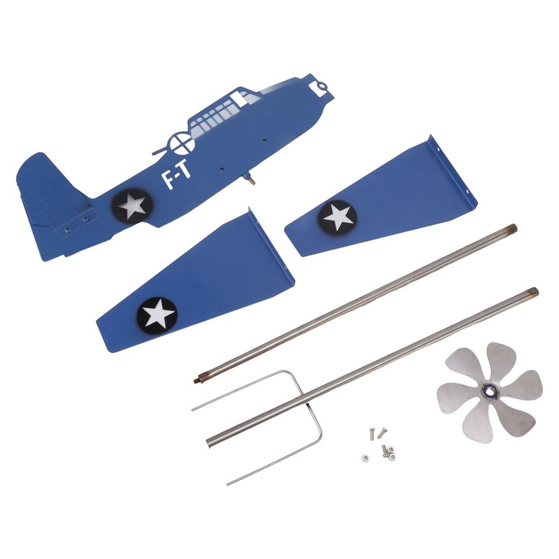 Airplane Weather Vane, Metal Wind Spinner Iron Stainless Steel Outdoor