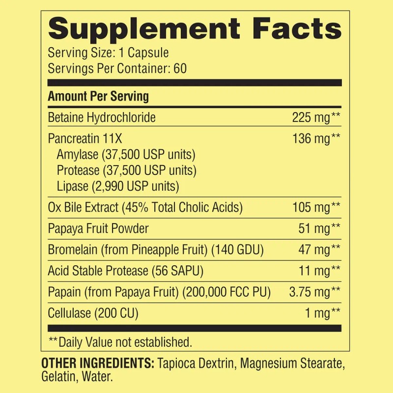 Spring Valley Super Enzyme Complex Apoyo Digestivo 60 Caps Sin