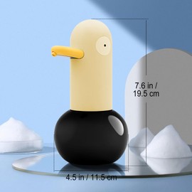 SYWAN Automatic Foaming Soap Dispenser, Duck Head Soap Dispenser 2-Speed Adjustable Touchless Cute Foaming Hand Soap Dispenser for Bathroom Kitchen, USB Rechargeable, 13.5oz (Yellow)