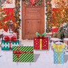 Christmas Outdoor Decor Stake,41.5" Metal Xmas Box Yard Sign,4 Pack
