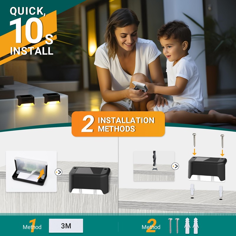SOLPEX Solar Deck Lights Outdoor 20 Pack, Solar Step Lights